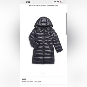 Little girls Moncler Moka Long down coat size 6
